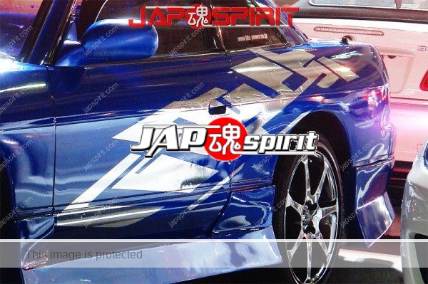 NISSAN Silvia S13, Spokon style, Blue color with GT wing, vinylgraphic (2)