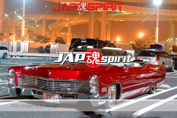 Cadillac 3rd De Ville convertible, lowrider style, red color (1)