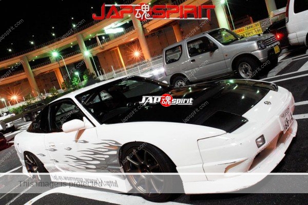 NISSAN 180, Drift style. White color & black bonnet & GT wing. (2)