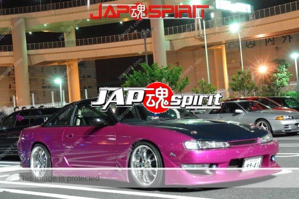 Nissan Silvia 14, Purple color and GT wing, Steet drift style (1)