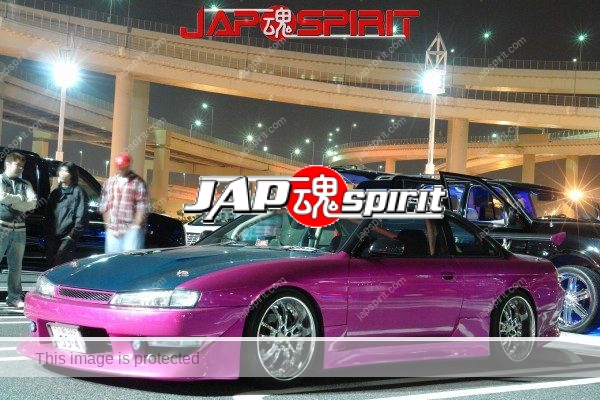 Nissan Silvia 14, Purple color and GT wing, Steet drift style (2)