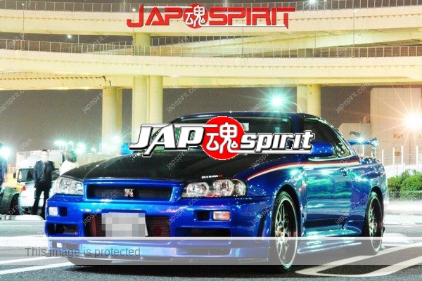 Nissan Skyline R34, Blue and white & Red line, GT wing (1)