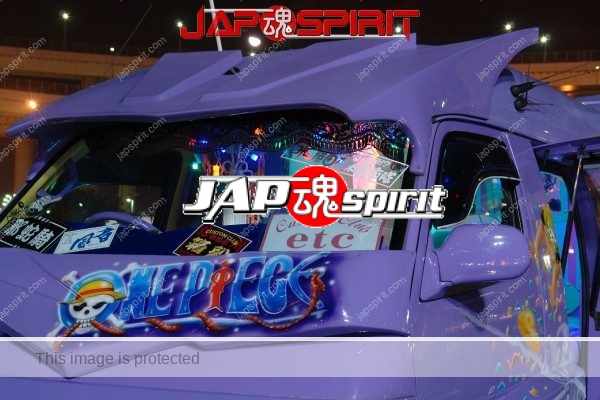 TOYOTA HIACE H100, Vanning style, One piece anime picture on the body, Big wing and big spoiler (5)