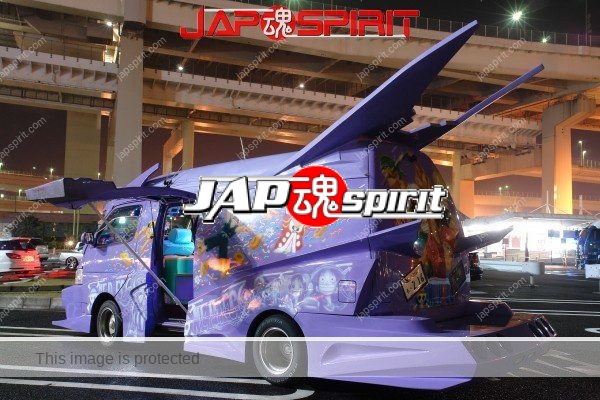 TOYOTA HIACE H100, Vanning style, One piece anime picture on the body, Big wing and big spoiler (7)